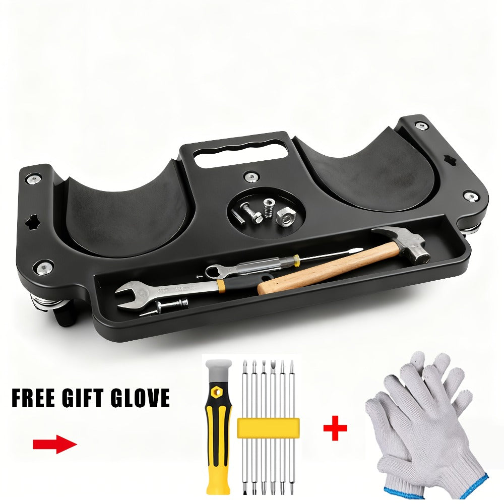 Rolling Knee Creeper Pad with Built-In Tool Tray – ABS High-Impact Frame, Cushioned Kneeling Pad for Car Repairs, Carpentry & Flooring