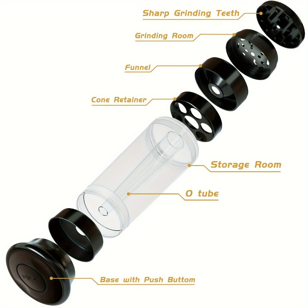 3-in-1 Zinc Alloy Spice Grinder Pre-Rolled Cone Loader 6-Hole Storage Rolling Machine for Entryways, Bedrooms and Living Spaces