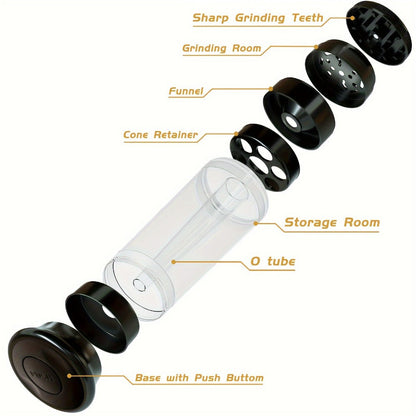 3-in-1 Zinc Alloy Spice Grinder Pre-Rolled Cone Loader 6-Hole Storage Rolling Machine for Entryways, Bedrooms and Living Spaces