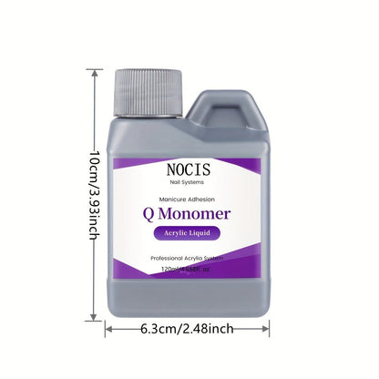 Unscented Acrylic Liquid Monomer 120ml Portable Bottle for Home and Salon Manicures, with the Listed Configuration