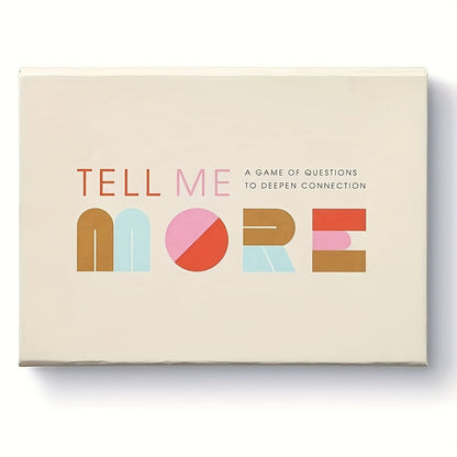 Tell Me More Conversation Card Game – Fun Icebreaker Question Cards for Friends, Family, Couples & Coworkers
