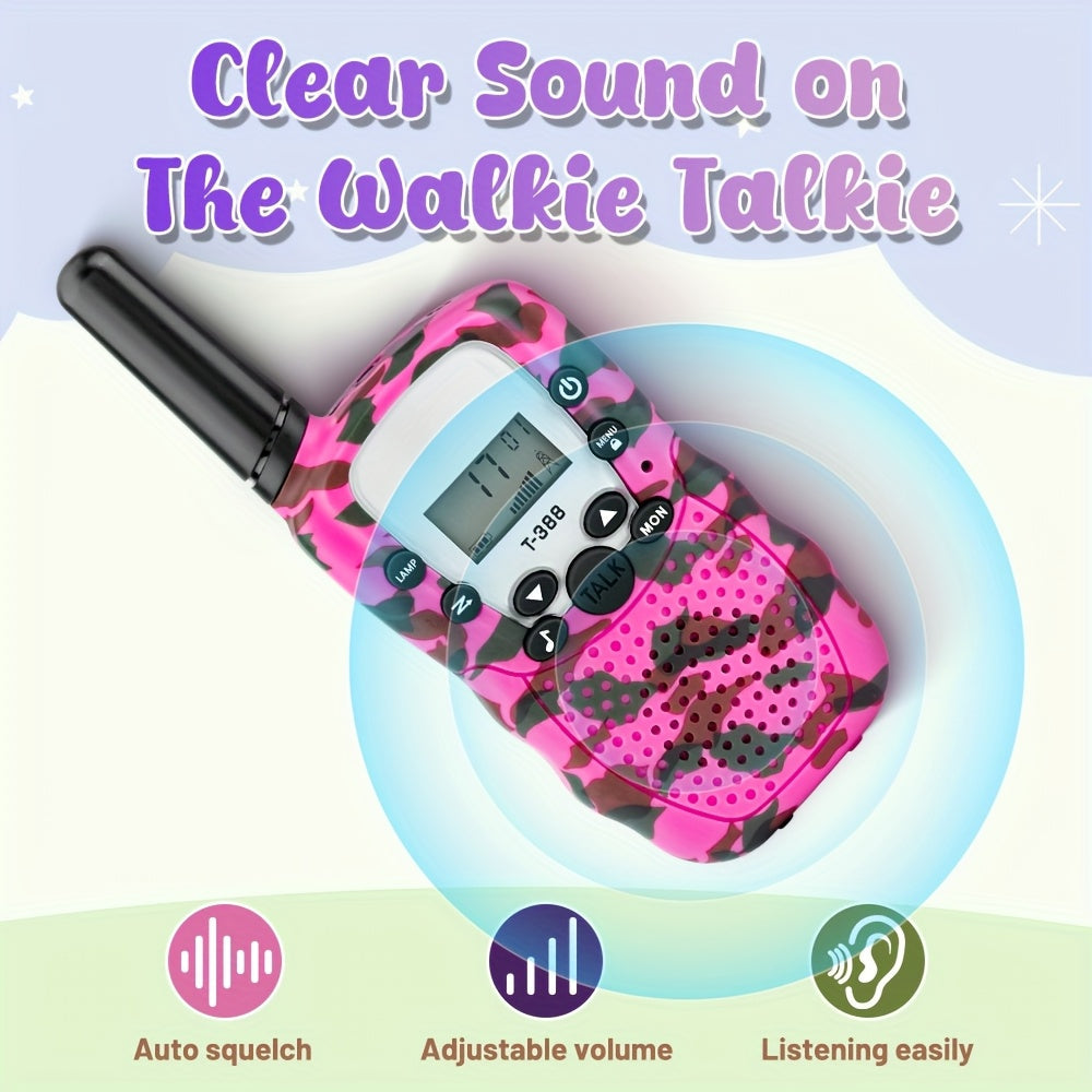 Colorful T-388 Two-Way Radio Set with LCD Screens in Two- or Four-Handset Packs for Outdoor Communication