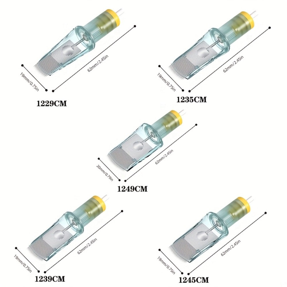 Tattoo Cartridge Needles with Aurora II Label, 10-Pack Curved Magnum Choices from 1229CM to 1249CM