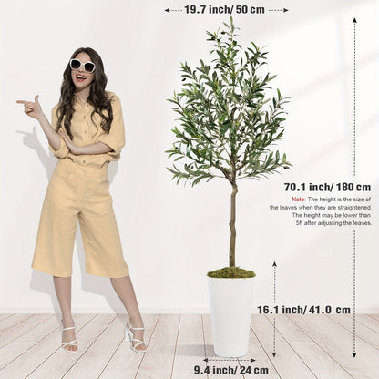 Artificial Olive Tree with Black or White Pot in 6 and 8 Foot Height Checkouts for Indoor Decor