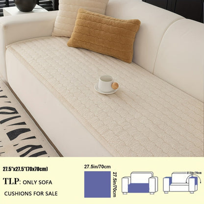 Sofa Cover Bohemian Short-Plush Quilted Panels for Armrest, Backrest and 2 to Large 4-Seater Sofas