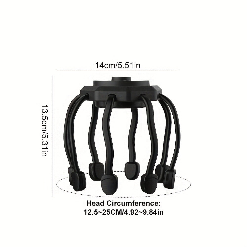Electric Scalp Massager, 8-Finger USB Rechargeable Head Massager with 3 Massage Modes, Portable Stress & Hair Growth Stimulator