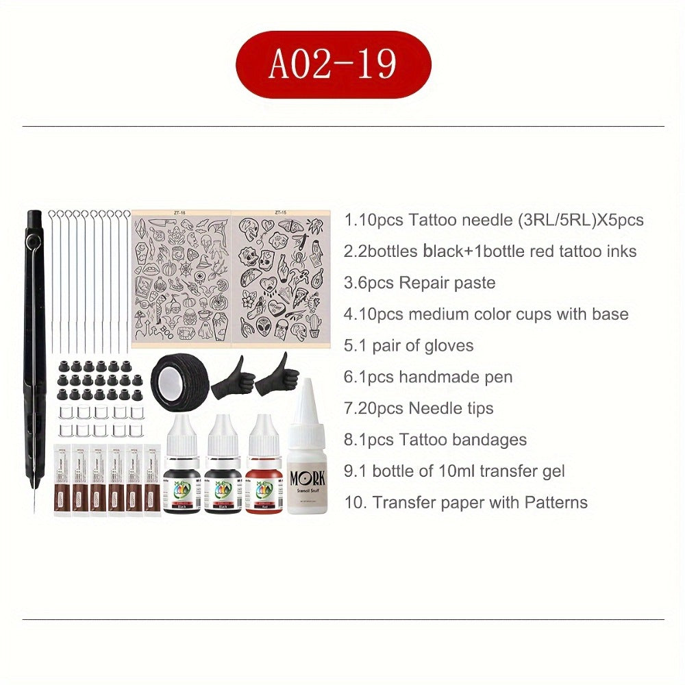 DIY Tattoo Kit for Beginners No Electricity No Drawing for Temporary Body Art, Festivals and Costumes