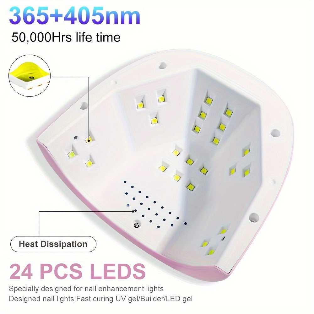 SUN S3 UV LED Nail Lamp with 24 Light Beads, 5V Input, Digital Display and Three Color Options