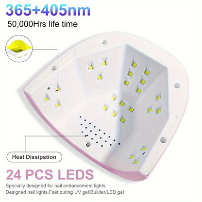 SUN S3 UV LED Nail Lamp with 24 Light Beads, 5V Input, Digital Display and Three Color Options