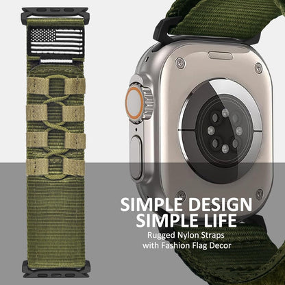 Rugged Nylon Apple Watch Band Men Sport Loop Woven Adjustable Hook Loop Strap Compatible for an Everyday Personal Care Routine