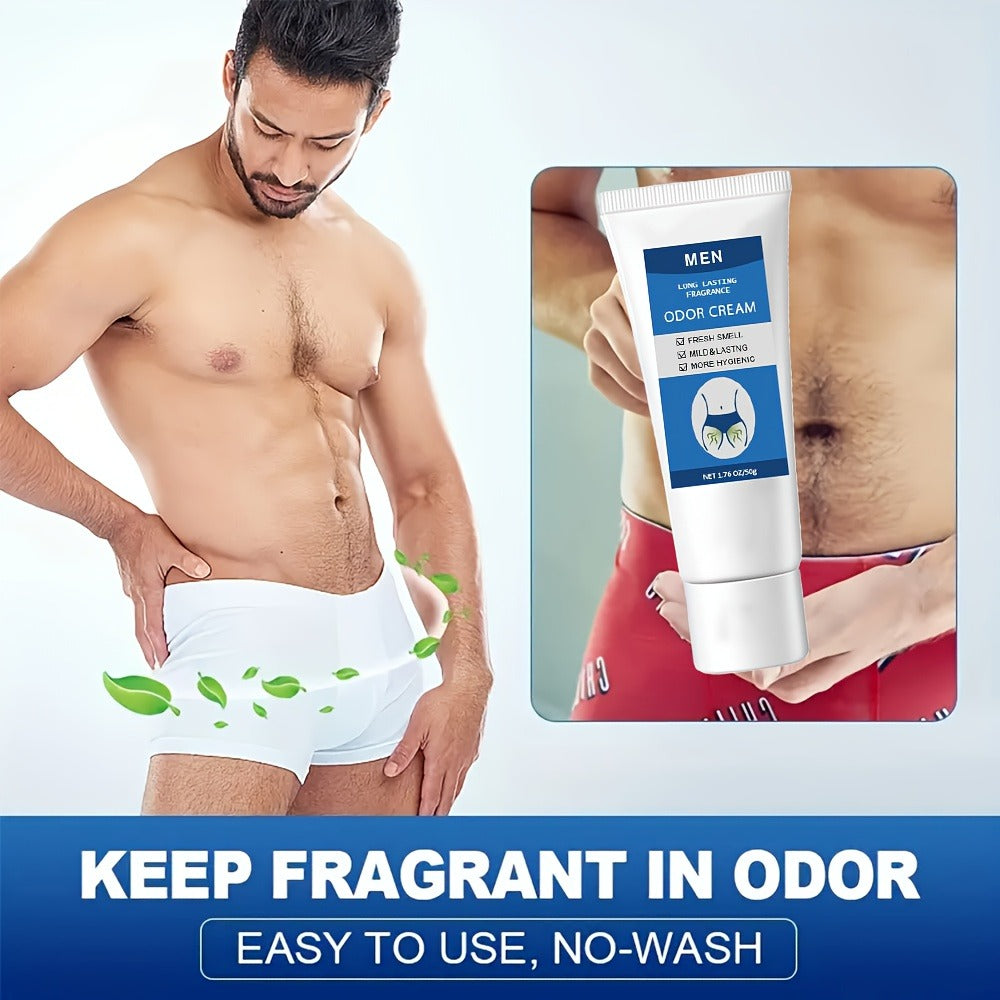 Men's Intimate Deodorant Odor Control Cream 1.76oz 50g – Long-Lasting Gentle Formula Safe for Private Parts Delicate Areas Groin Body Odor