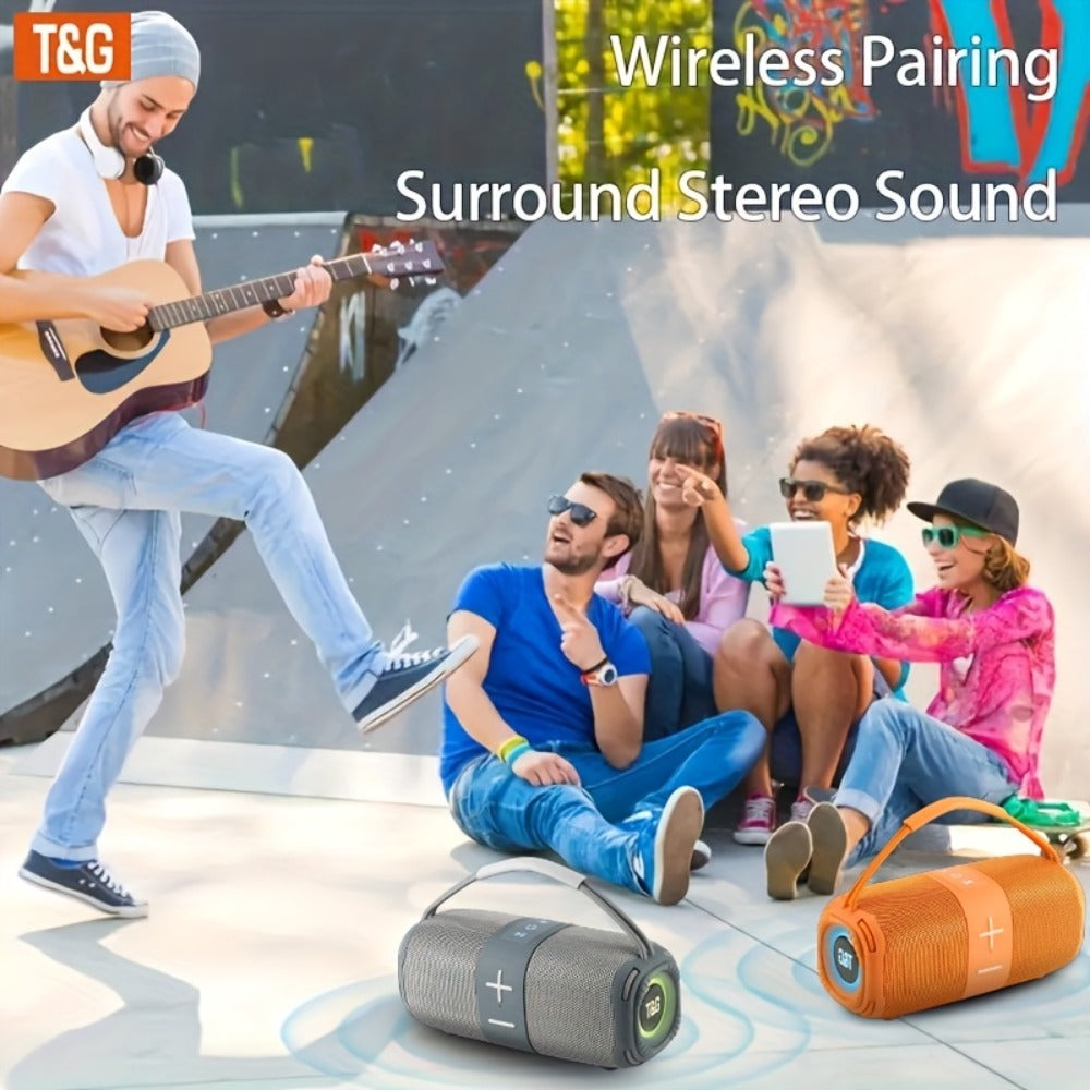 Portable Bluetooth Speaker TG668 Model with IPX4, LED Breathing Light, TWS, FM, USB, TF and AUX