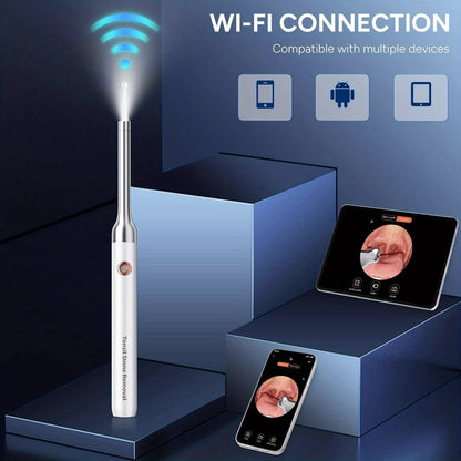Visual Tonsil Stone Remover with 1080P HD Camera – 6 LED Lights, 5 Stainless Steel Heads, Bad Breath Prevention, iOS & Android Compatible