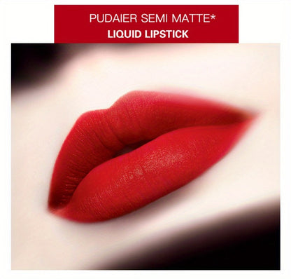 Semi-Matte Liquid Lip Color in Six Numbered Shades with 9.3cm Gradient Tube and Wand Applicator