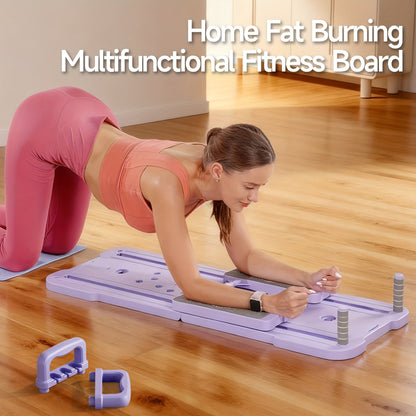 Portable Pilates Reformer Board 9-in-1 – Foldable Ab Wheel & Push-Up Workout Machine for Full Body Core Training