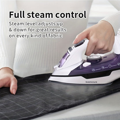 Steam Clothes Iron with Ceramic Coated Soleplate – Precision Thermostat, 3-Way Auto-Off, Self-Cleaning, Anti-Calcium & Anti-Drip