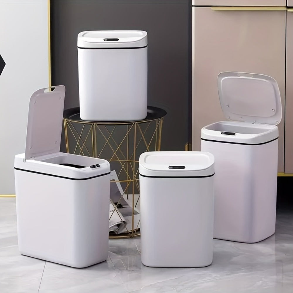 Motion-Activated Touchless Trash Can with Lid, Smart Sensor Waste Bin for Kitchen, Bathroom, Office & Home
