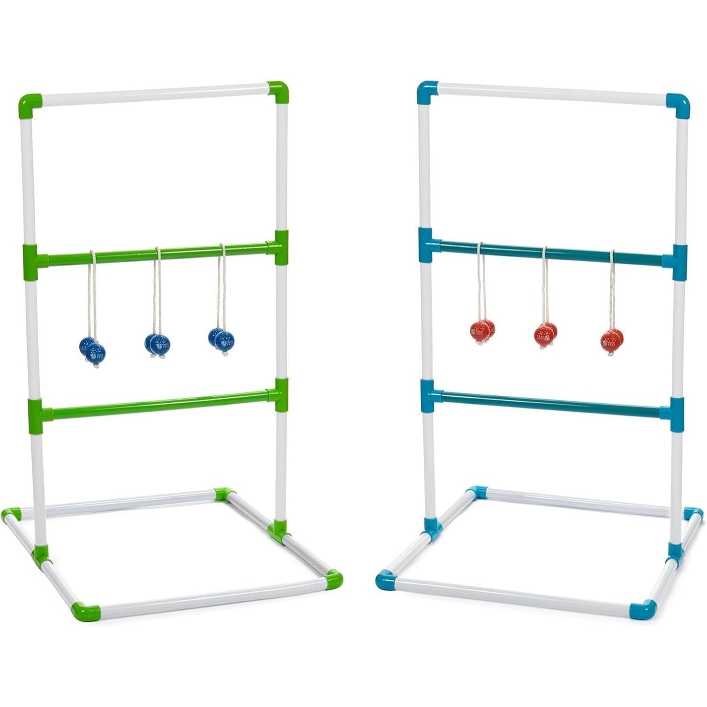 Premium PVC Ladder Toss Game Set with Bolos & Carrying Case – Heavy Duty 2.5mm PVC, Real Golf Ball Bolos, 38.5" Tall