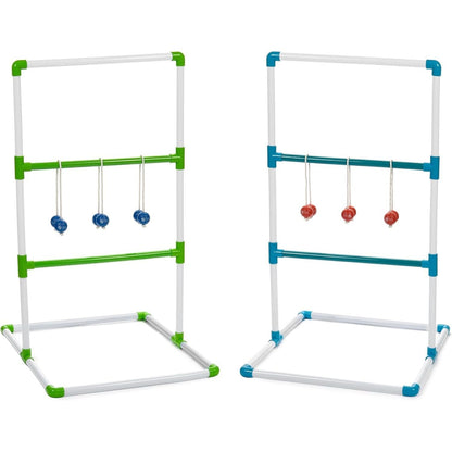 Premium PVC Ladder Toss Game Set with Bolos & Carrying Case – Heavy Duty 2.5mm PVC, Real Golf Ball Bolos, 38.5" Tall
