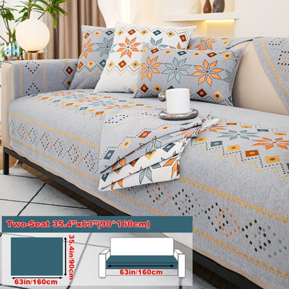 Sofa Cover Bohemian Chenille Jacquard Knit Sections for Seat, Armrest or Backrest with Model-Specific Size and Color Options