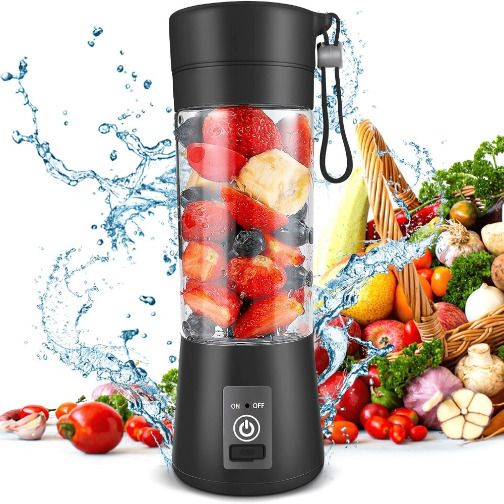 Mini Blender USB Rechargeable 380ml - 6-Blade 22000RPM High-Speed Portable Blender Cup, 304 Stainless Steel