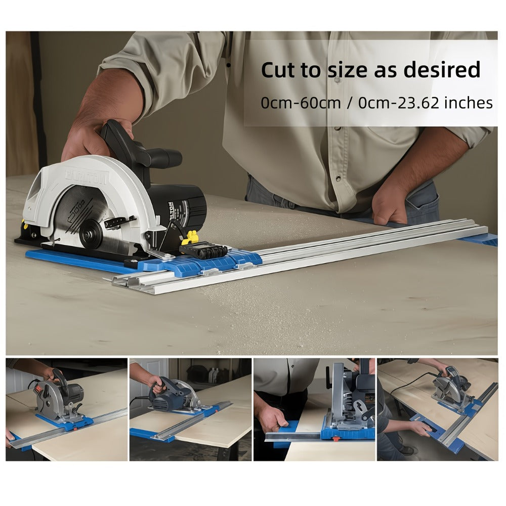 Circular Saw Guide Rail Heavy Duty Metal Manual Precision Cutting Tool for DIY Woodworking Construction Straight Cut Guide No Electricity