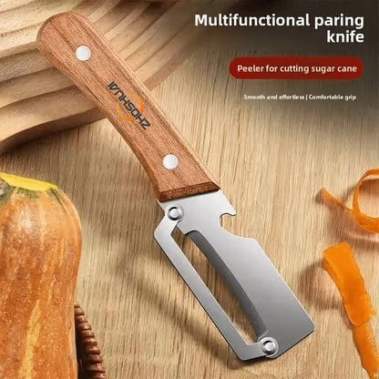 Fruit Peeling Knife Set 2pcs, Stainless Steel Pineapple Eye Remover & Sugar Cane Rind Cutter
