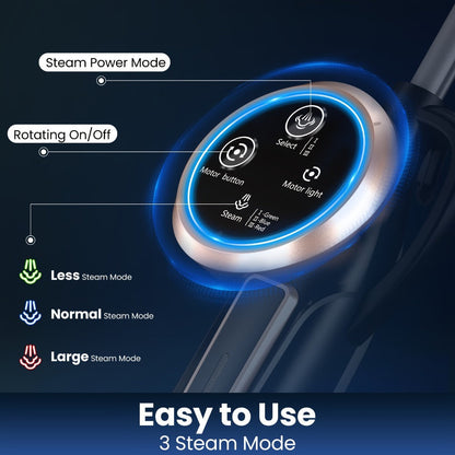 Steam Mop 10-in-1 Spinning Rotating Mop Pads with Steam Blaster Technology - 3 Steam Modes, LED Headlights