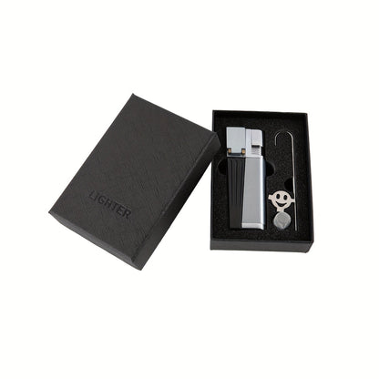 Folding Pipe Lighter Refillable 2-in-1 with Adjustable Flame, Metal-Crafted Durable Design, Gift Box Included