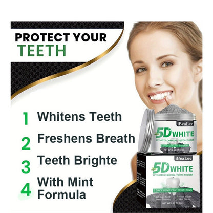 Activated Charcoal Teeth Whitening Powder 60g Natural Stain Remover for Coffee Tea Tobacco Deep Cleaning