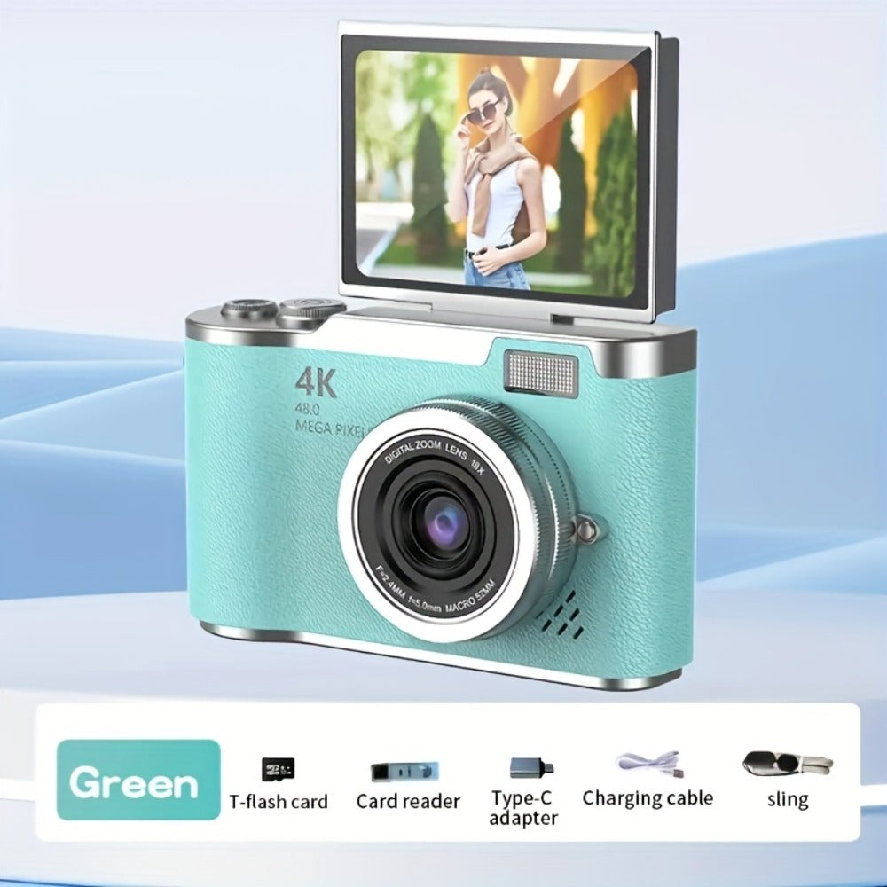 4K HD Digital Camera 2.4-Inch Flip Screen for Beginners Vlogging Photography Video Recording for an Everyday Personal Care Routine
