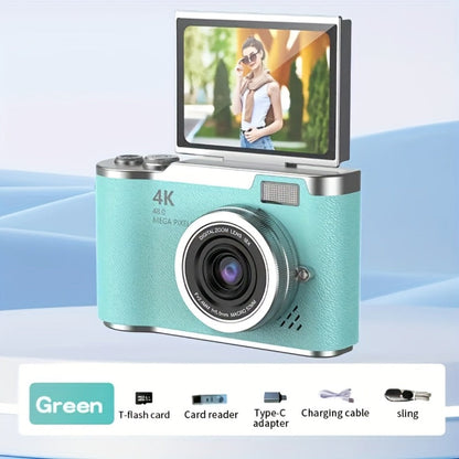 4K HD Digital Camera 2.4-Inch Flip Screen for Beginners Vlogging Photography Video Recording for an Everyday Personal Care Routine