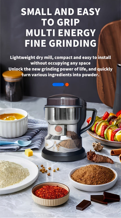 Electric Grain Grinder Mill, High-Speed Spice Coffee Herb Grinding Machine with Powerful Motor, Compact Design for Home Kitchen Use