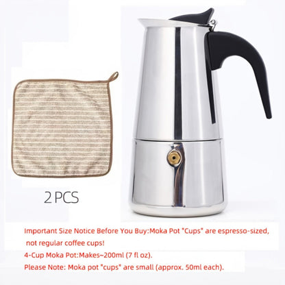 Stainless Steel Moka Pot Italian Espresso Maker – 2/4/6/9 Cup Stovetop Coffee Maker, Straight Style Moka Express for Home