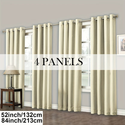 Grommet-Top Blackout Curtain Options in Nine Colors with Seven Width, Length or Panel-Count Labels