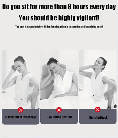Hip & Lumbar Support Seat Cushion Ergonomic Memory Foam – Breathable High-Density Back Support Pillow for Office Chair