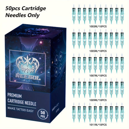 Tattoo Cartridge Needles Disposable 20/50pcs - Standard Round Liner RL & Round Magnum RM Mixed Sizes