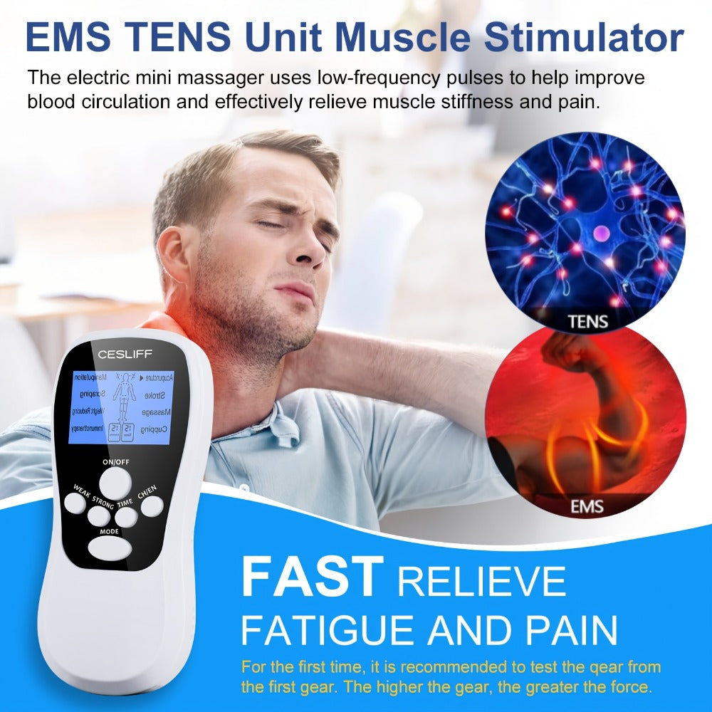 TENS Unit Stimulator for Pain Digital EMS Therapy Device for Back Neck Hip Nerve Pain for Entryways, Bedrooms and Living Spaces