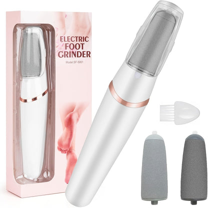 Electric Foot File Callus Remover IPX4 Waterproof 2 Interchangeable Grinding Heads 2 Speed Settings Auto