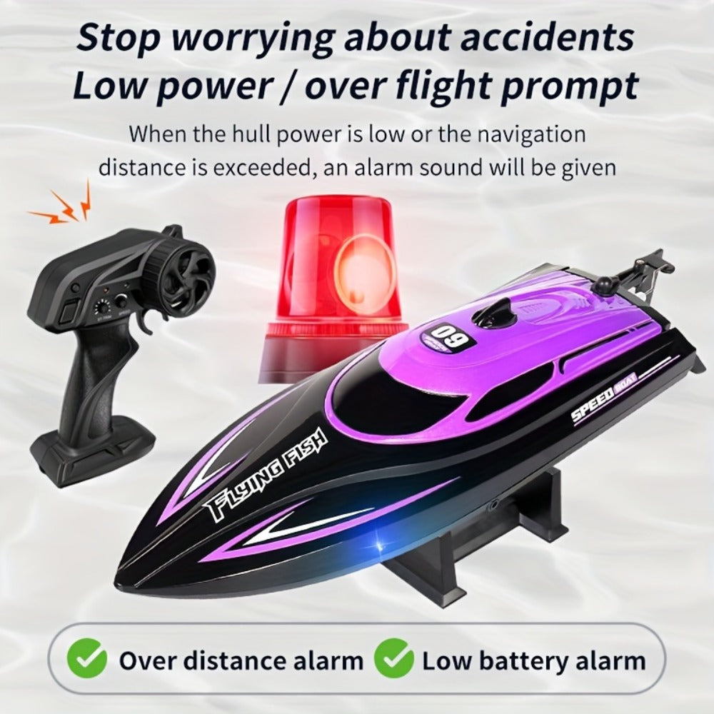 Remote Control Speedboat 25KM/H with Auto Flip Reset Night Light & Low with the Listed Color, Size or Set Options for Everyday Use