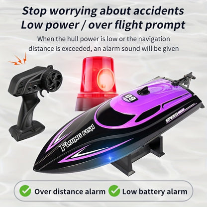Remote Control Speedboat 25KM/H with Auto Flip Reset Night Light & Low with the Listed Color, Size or Set Options for Everyday Use