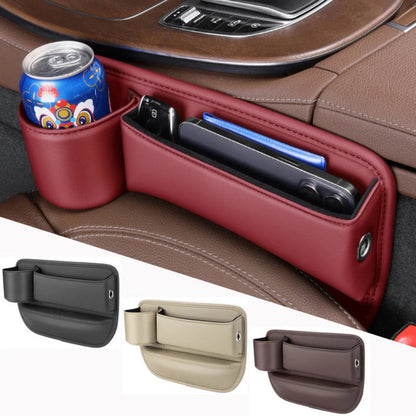 Seat-Gap Car Organizer with Cup Recess and Phone Storage in Four Color Pairs or Left-Side Black Pack