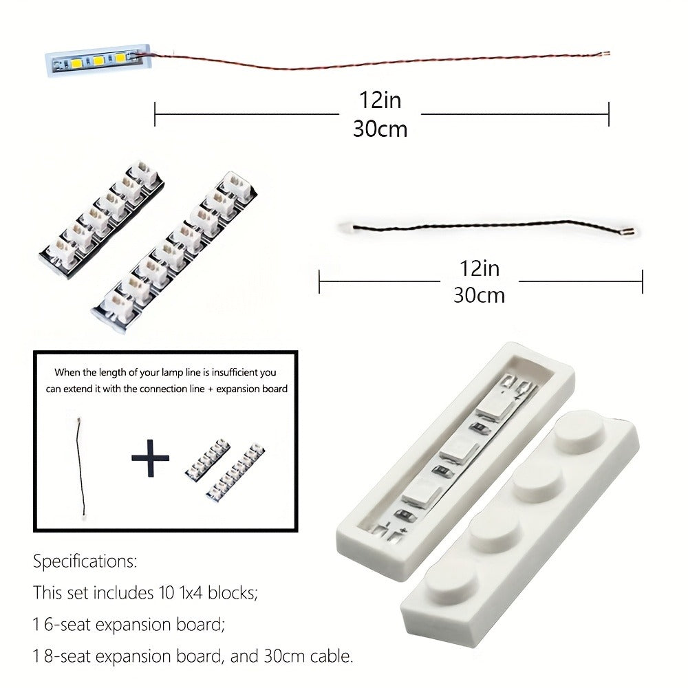 LED Lighting Kit for Building Blocks 20pcs 1x4 Brick Lights with the Listed Color, Size or Set Options for Everyday Use