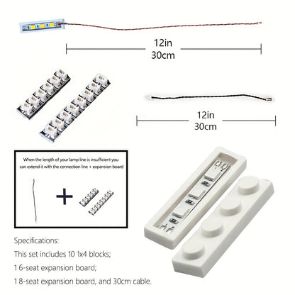 LED Lighting Kit for Building Blocks 20pcs 1x4 Brick Lights with the Listed Color, Size or Set Options for Everyday Use