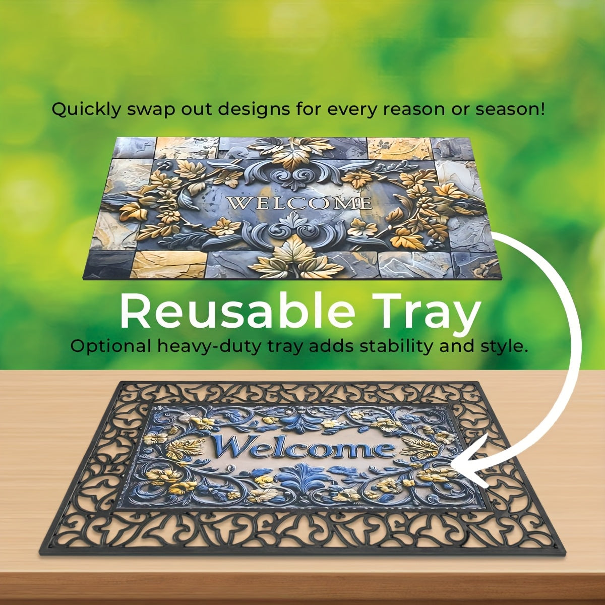 Door Mat | PVC Hollow Anti-Slip Mud Scraper Outdoor Entrance Holiday