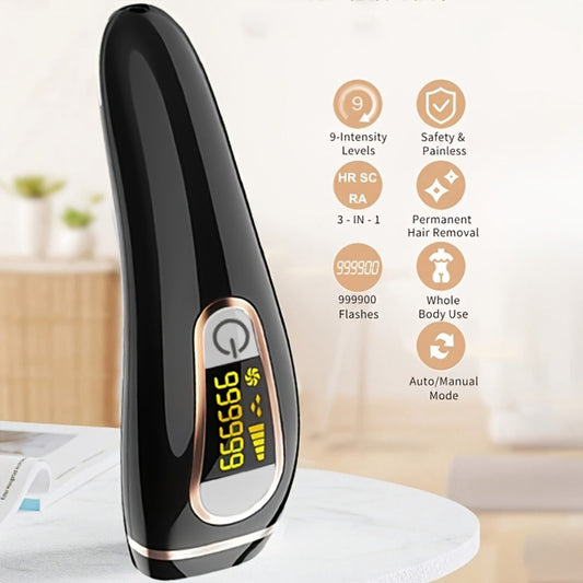 LEFINEE IPL Hair Removal Device with 999900 Flash-Counter Marking, Display and Black or White Editions
