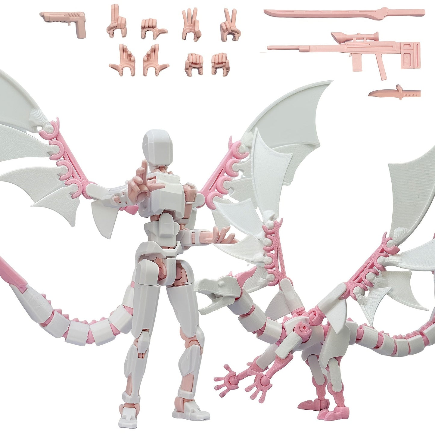 3D Printed Dragon Figurine 2-Piece Set for Garden, Patio and Yard Use, with the Listed Configuration