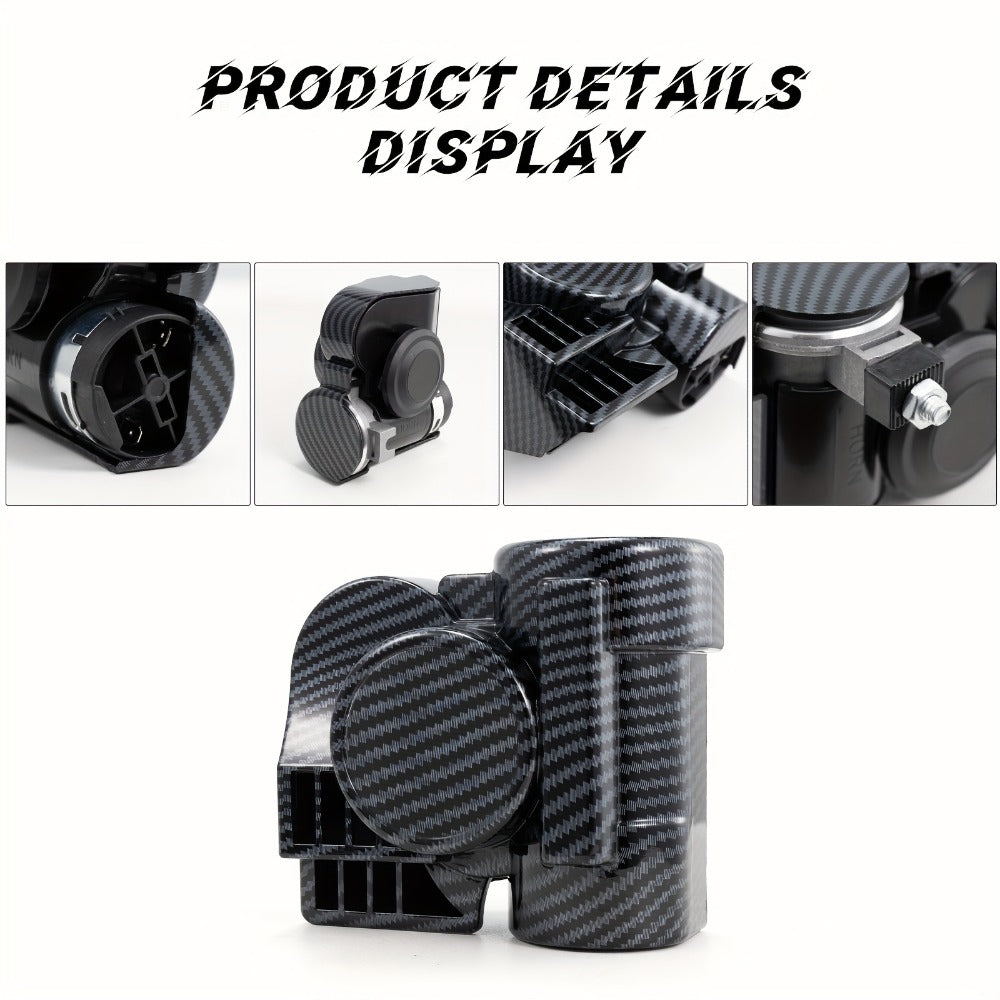 12V Air Horn Super Loud Train Sound for Car Truck Motorcycle Boat SUV Universal Fit Compressor Kit with Relay Harness & Horn Cover