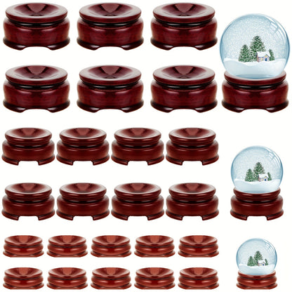 Crystal Sphere Stands 24pcs 3 Sizes, Wood Ball Holder Display Stand for Crystal Balls Eggs Gemstone Rocks
