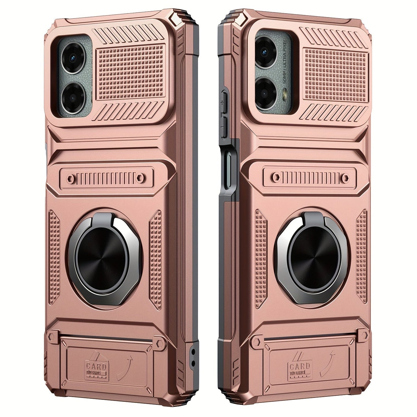 Wallet Moto G 5G 2025 2024 Case Card Holder 360° Ring Stand Dual Layer with the Listed Color, Size or Set Options for Everyday Carry